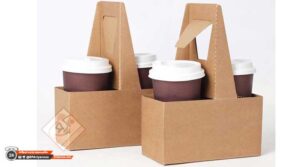 Take Out Kraft Paper Cup Holder Clip Disposable